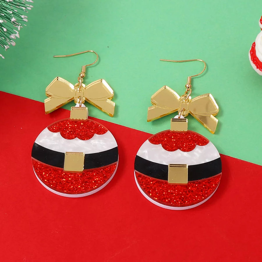 earrings in red featuring glitter detail and dangle fit