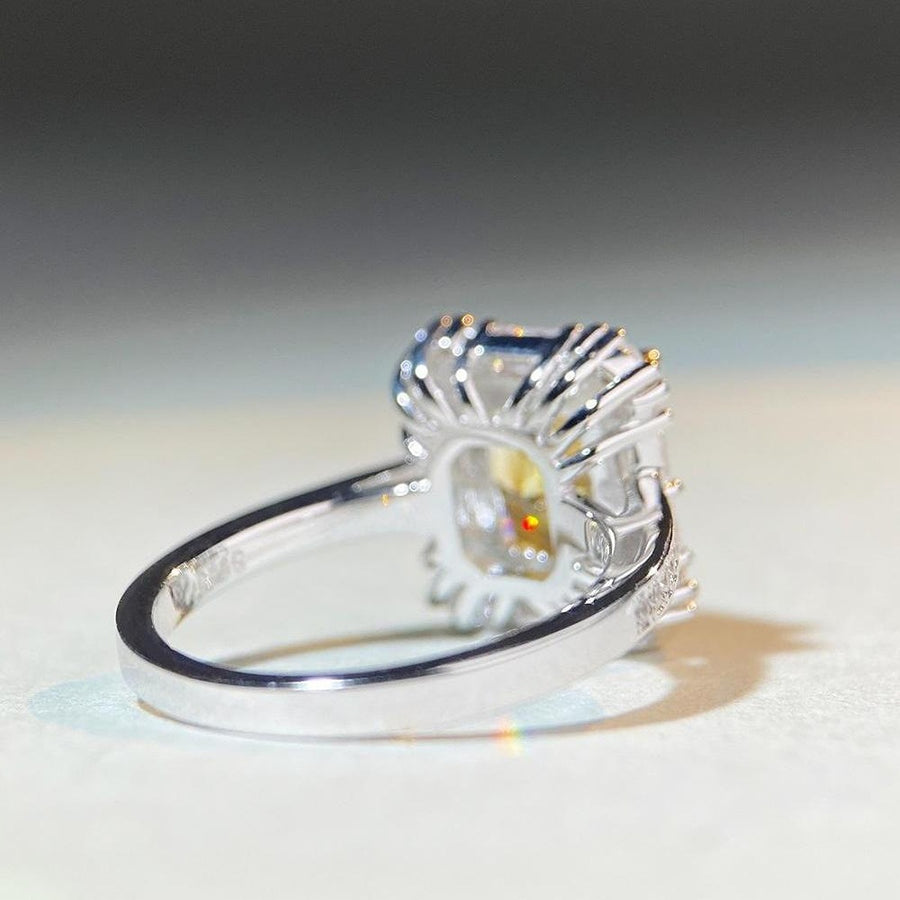ring featuring geometric in silver with 925 sterling silver,Zircon Care instructions: Avoid wearing during exercise, as