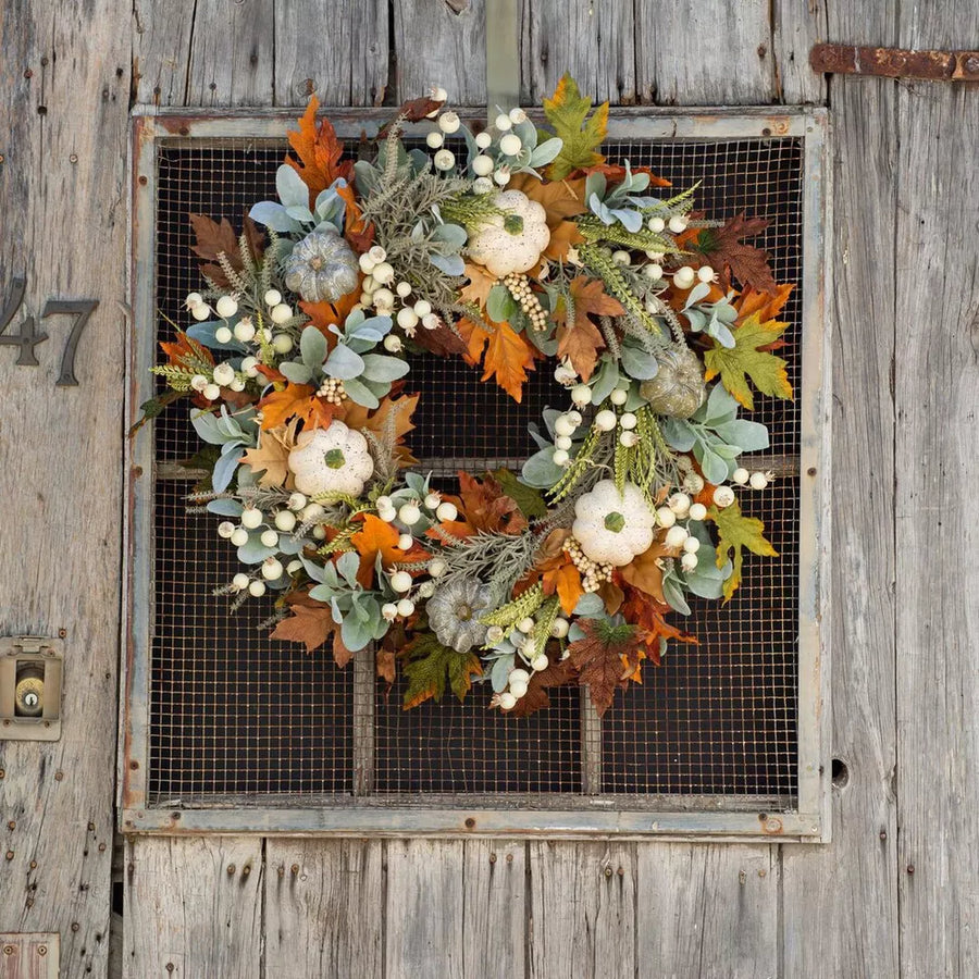 plastic Imported Size &amp wreath in sage green with round silhouette
