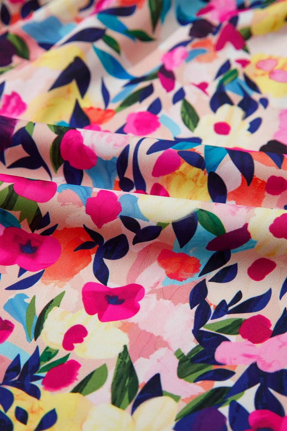 Flower Print Frilled Collar Puff Sleeve Blouse option 9