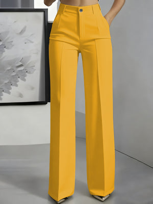100% polyester Care instructions: Machine wash cold wide-leg pants in White with flared silhouette