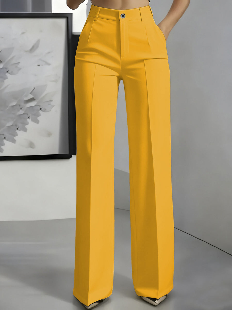 100% polyester Care instructions: Machine wash cold wide-leg pants in White with flared silhouette