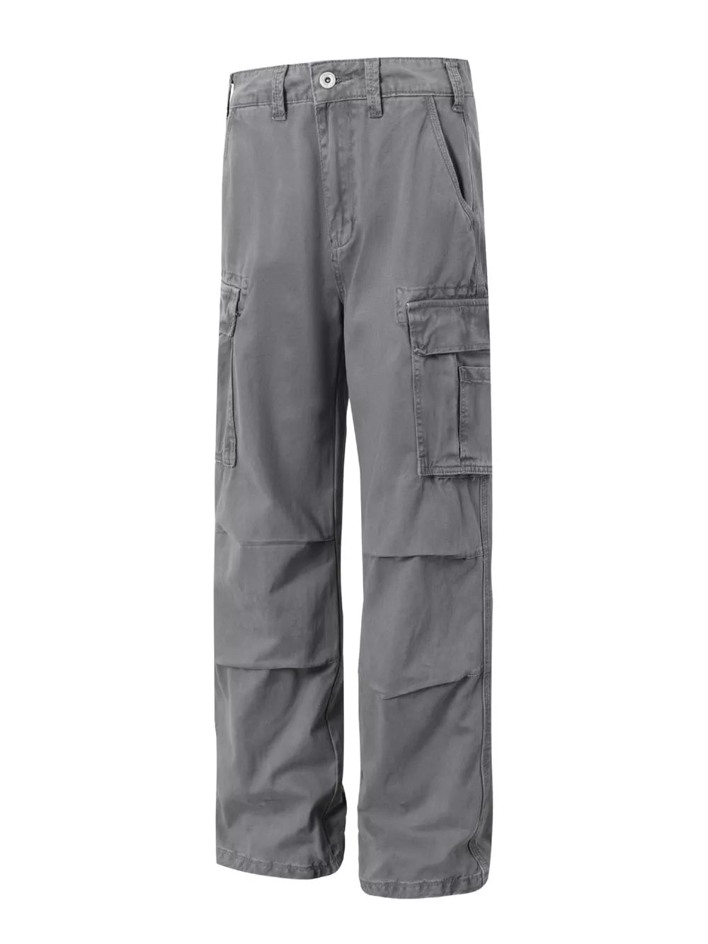 100% Cotton Care instructions: Machine wash cold cargo pants in Grey with loose silhouette