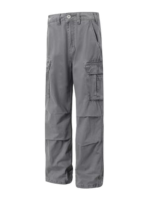 100% Cotton Care instructions: Machine wash cold cargo pants in Grey with loose silhouette