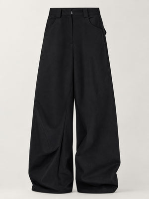Predominantly cotton with spandex cargo pants in Army Green with wide-leg silhouette