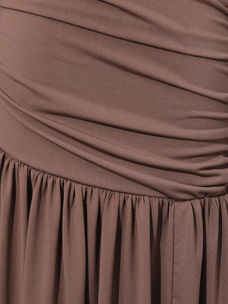 Ruched Long-sleeve Maxi Dress With Cutout option 6
