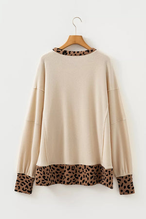 Contrast Leopard Star Patchwork Sweatshirt option 5