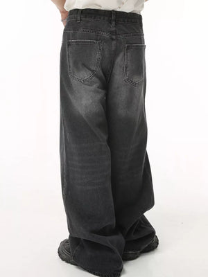 Men S Full Size Vintage Wash Wide Leg in Gray, view 14