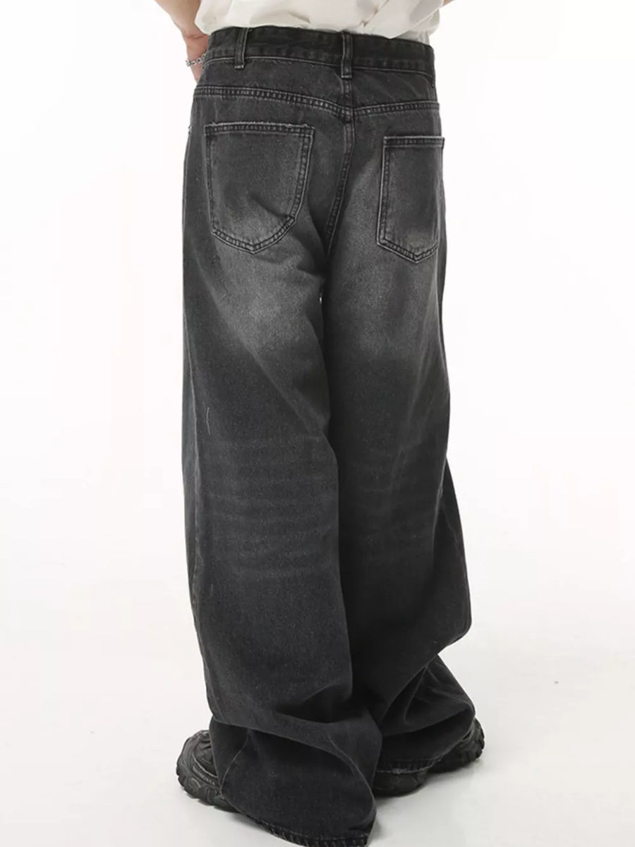 Men S Full Size Vintage Wash Wide Leg in Gray, view 14