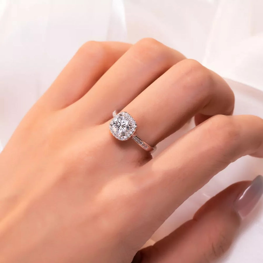 glam ring in clear with null