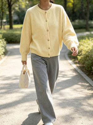 cream cardigan