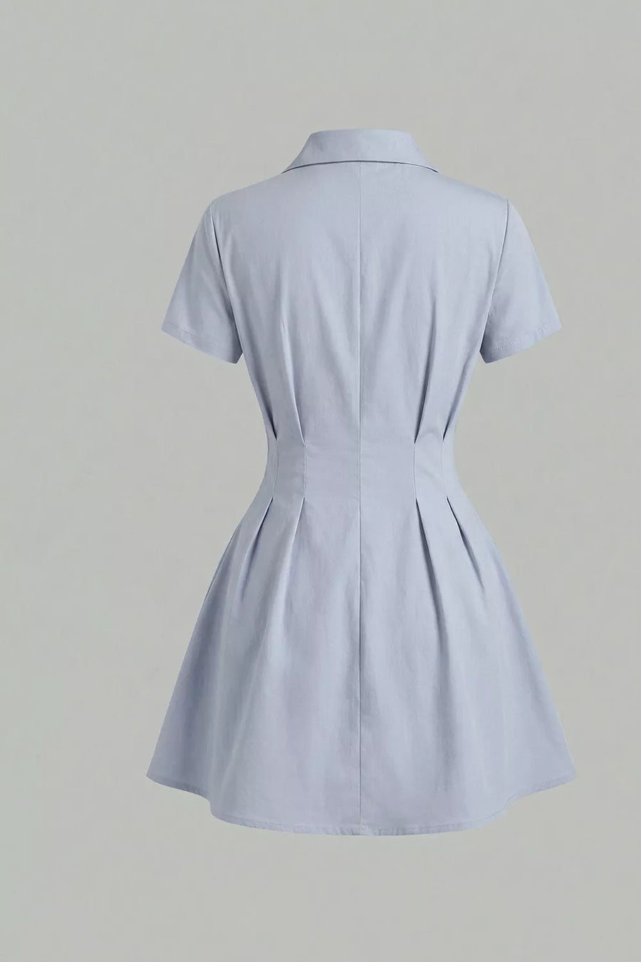 Button Up Short Sleeve Shirt Dress option 5