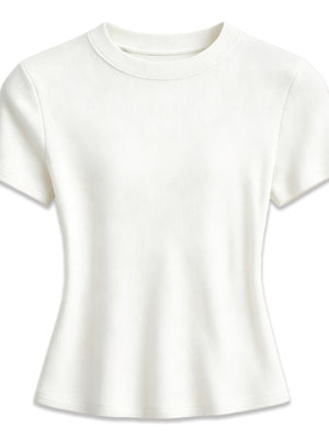 t-shirt in Black with stretch and waist-length