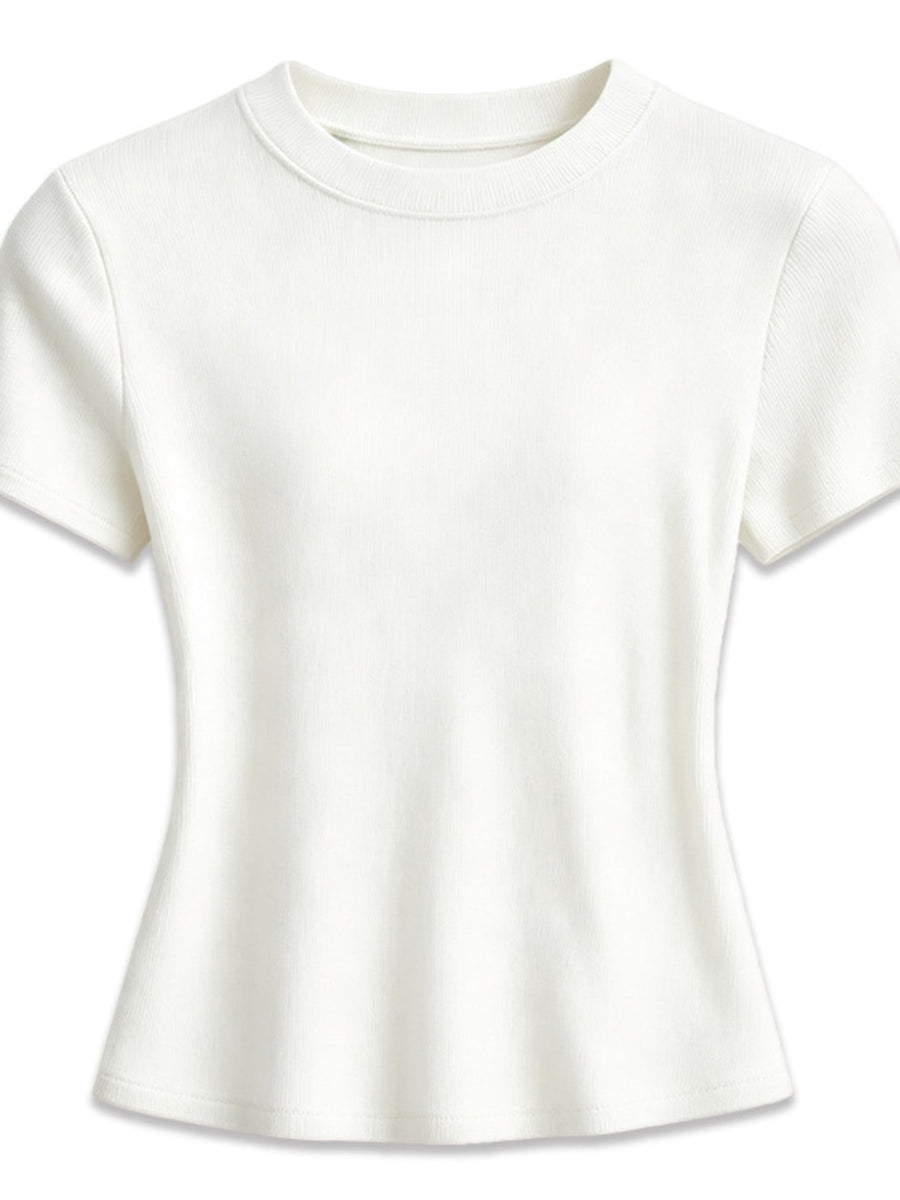 t-shirt in Black with stretch and waist-length