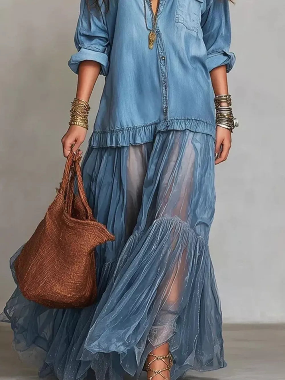 95%cotton, 5%spandex Care instructions: Machine wash cold shirt dress in denim blue with A-line silhouette