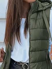 100% polyester Care instructions: Machine wash cold puffer vest in Gray with straight silhouette