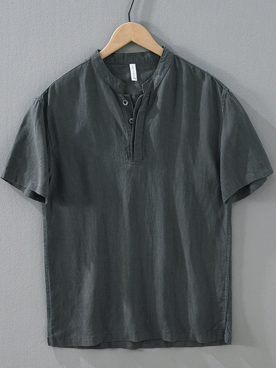 Olive Men's Plus Size Casual Short Sleeve Shirt