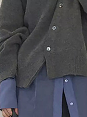cardigan in Lime with buttoned and hip-length