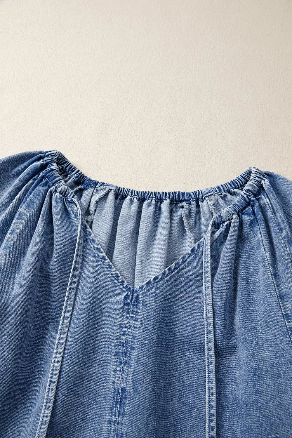 mini dress in Dusty Blue with tied and mini