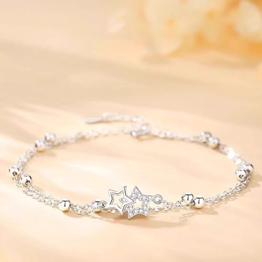 bracelet in clear with geometric and zircon embellishment