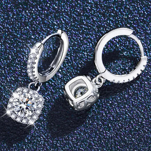 silver earrings with short and hinged hoop