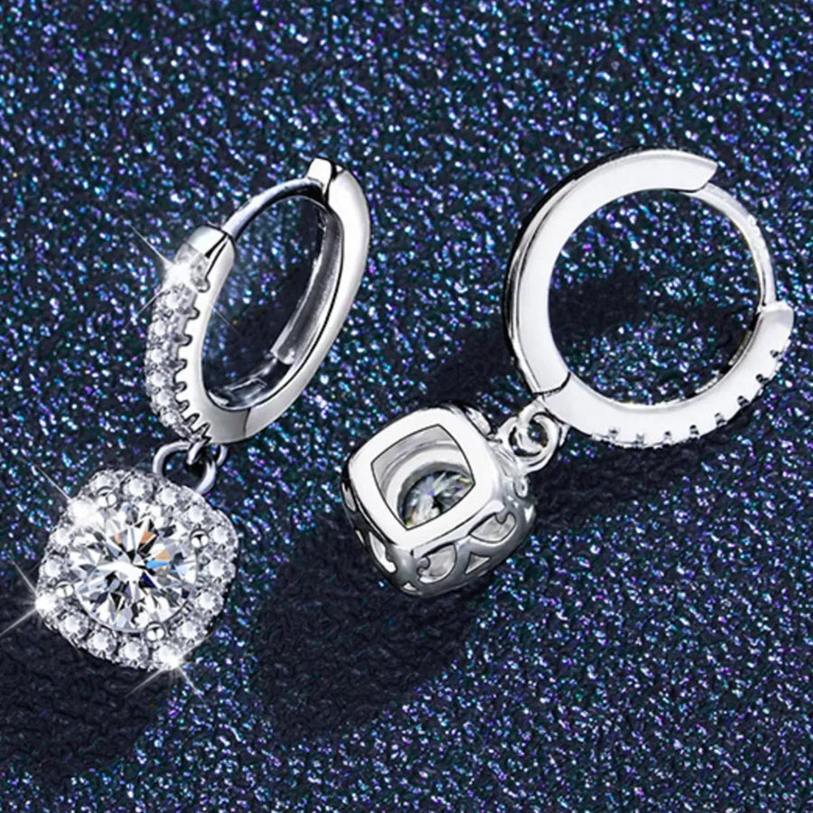 silver earrings with short and hinged hoop