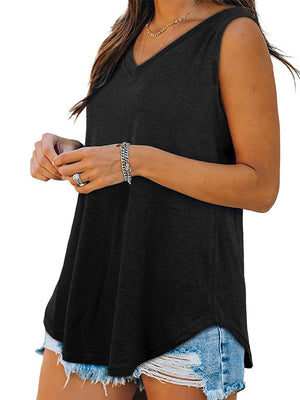 Cotton &amp tank top in Magenta with loose silhouette