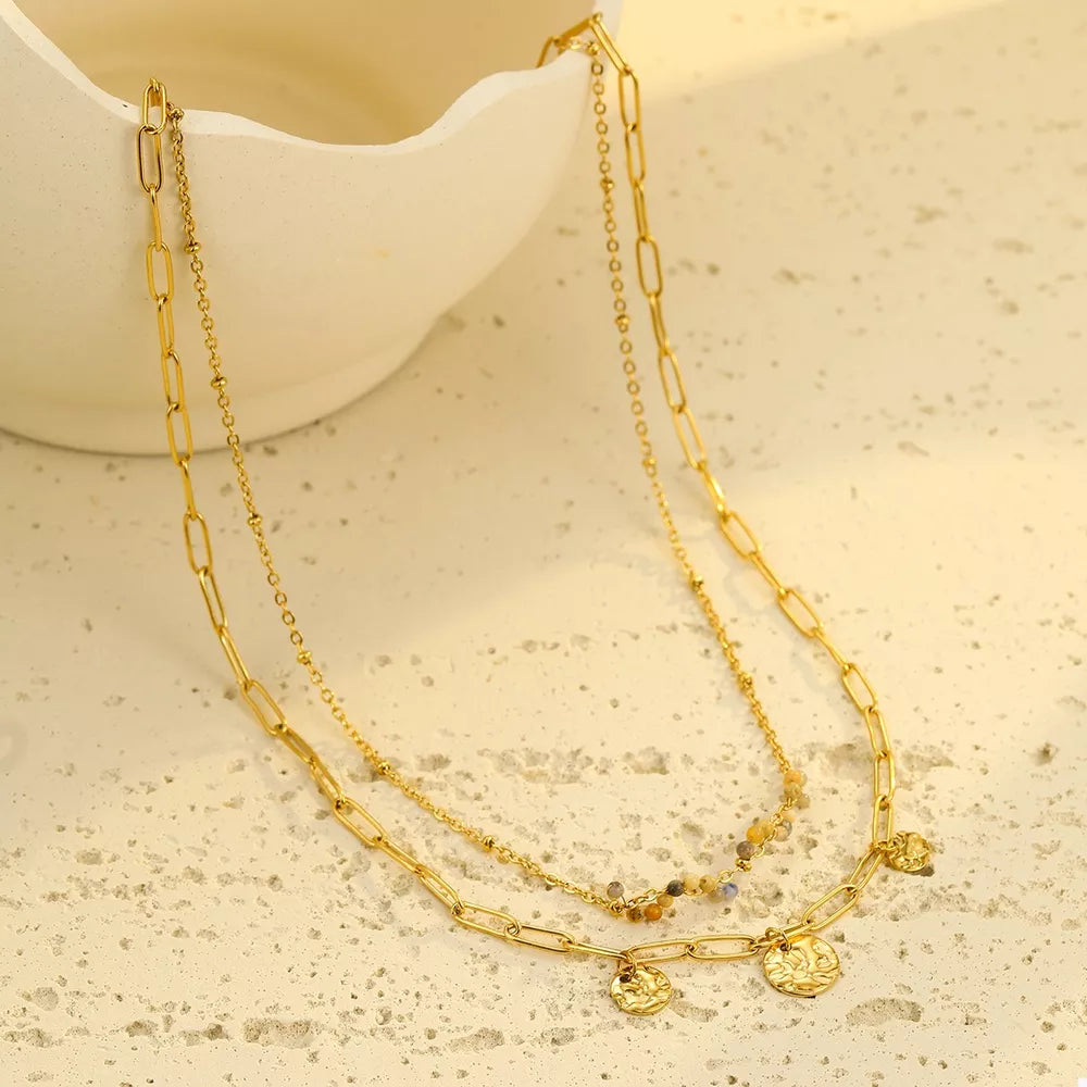 18K Gold-Plated,Resin,Stainless Steel Care instructions: Avoid wearing during ex necklace in Gold with regular silhouette