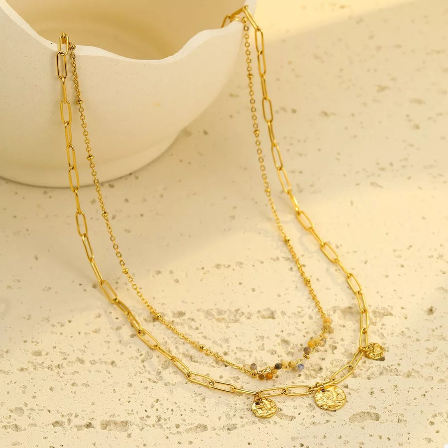 18K Gold-Plated,Resin,Stainless Steel Care instructions: Avoid wearing during ex necklace in Gold with regular silhouette