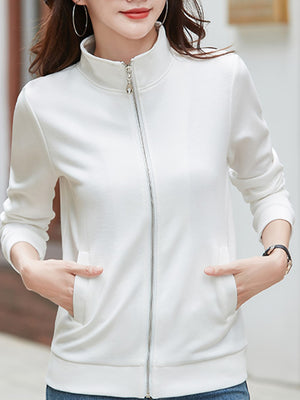 classic sweatshirt in Pink with mock neck