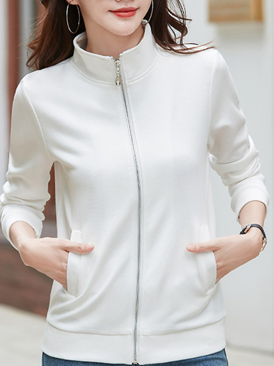 classic sweatshirt in Pink with mock neck