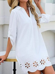 100% polyester Care instructions: Machine wash cold shirt dress in Red with A-line silhouette