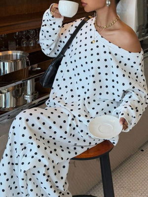 Brown pajama set with hip-length, full-length and pullover, drawstring