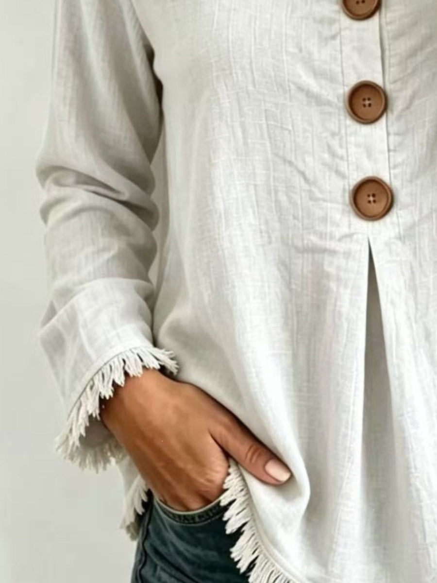 bohemian blouse in Pink with v-neck