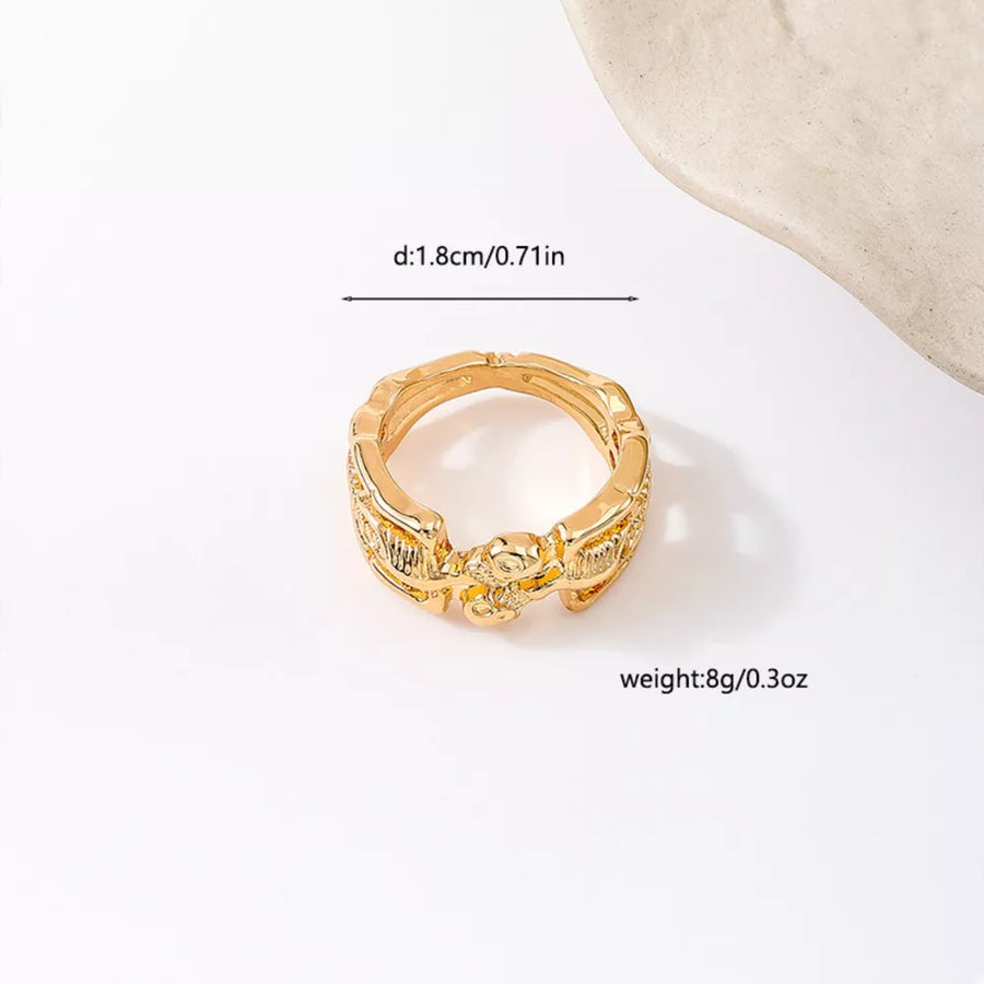 ring in Silver with skull and gold-plated