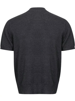 Black Men's Mock Neck Short Sleeve Knit Top