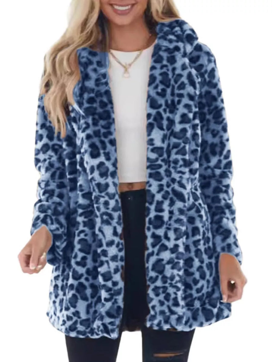 100% polyester Care instructions: Machine wash cold faux fur coat in Brown with relaxed silhouette