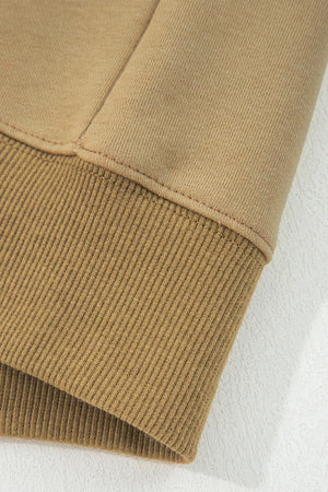 65% polyester, 35% cotton， Care instructions: Machine wash cold sweatshirt in blush pink with oversized silhouette