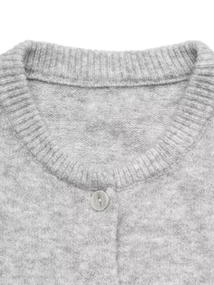 Crew Neck Button-down Cardigan in light gray