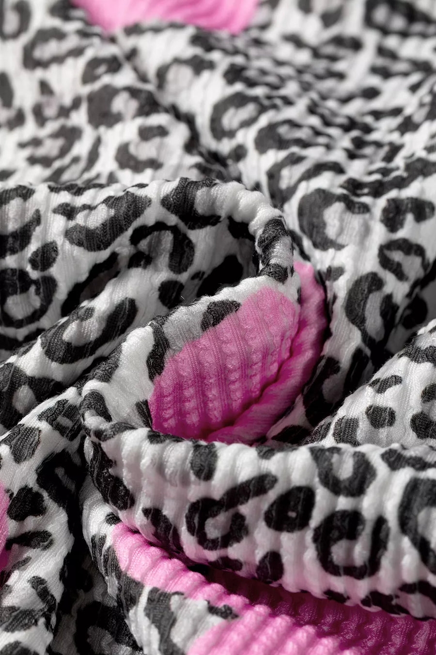 Leopard Heart Print Colorblock Pullover Blouse option 8