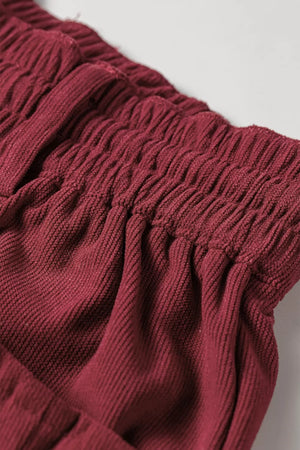 Elastic Waist Drawstring Corduroy Casual Pants option 9