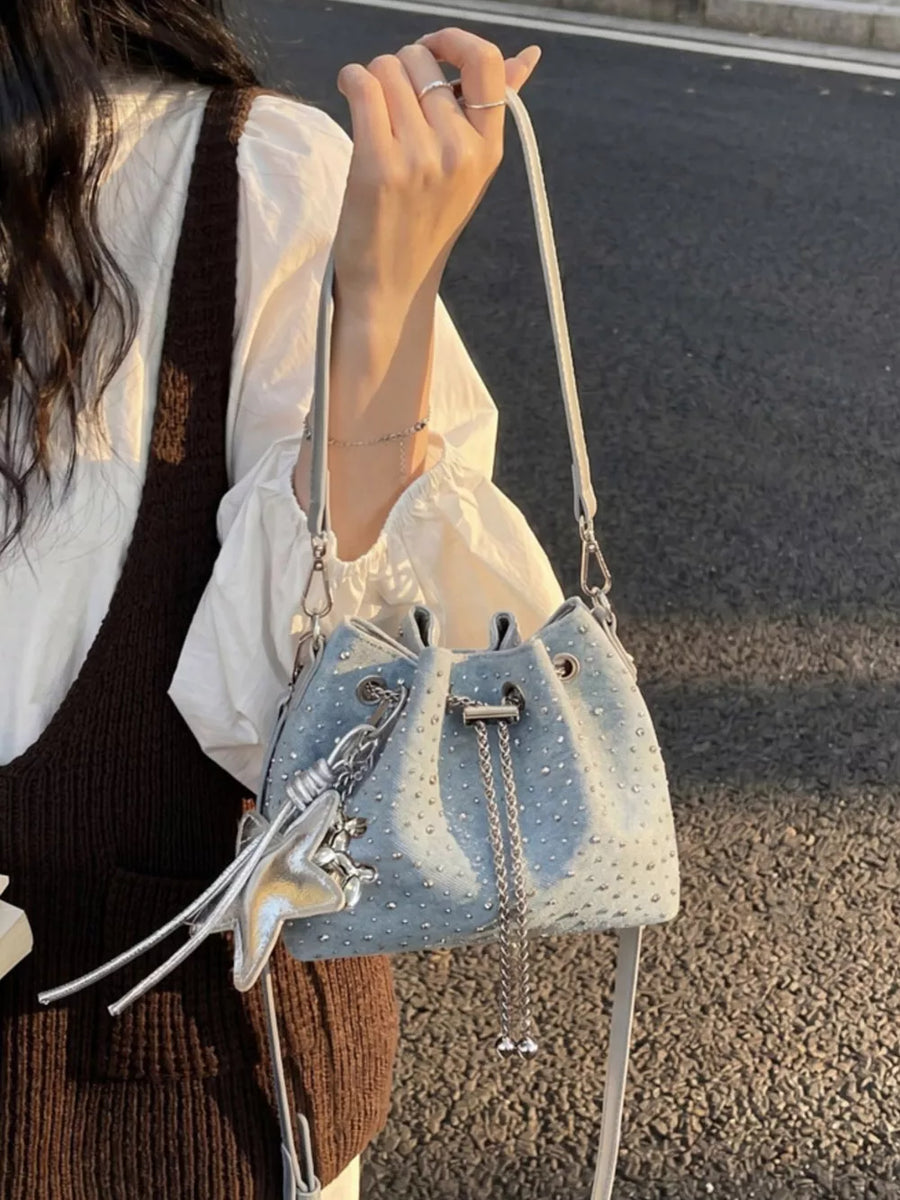 Drawstring Bucket Crossbody Bag option 6