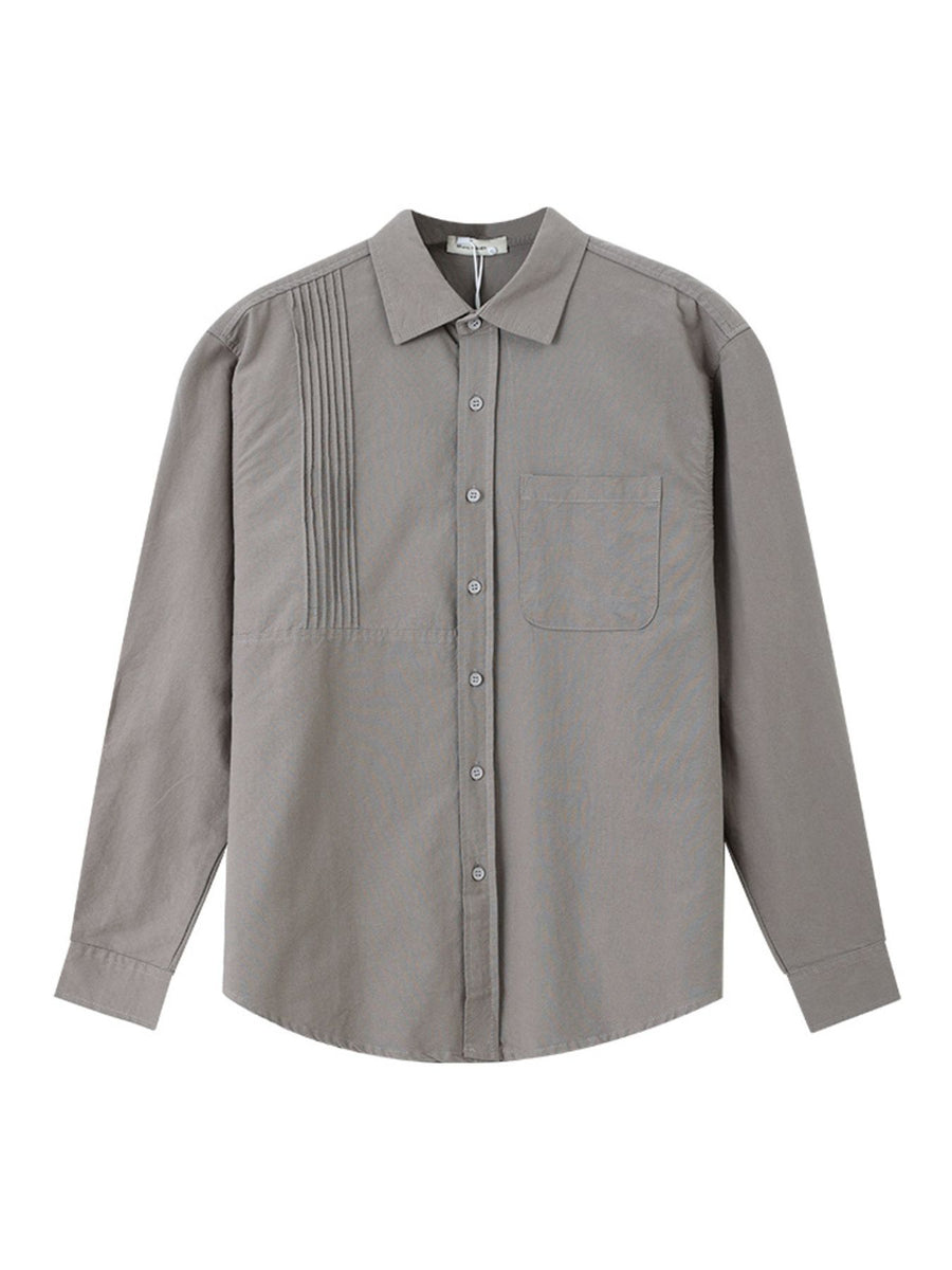 95%cotton,5%spandex Care instructions: Machine wash cold button-up shirt in Gray with regular silhouette