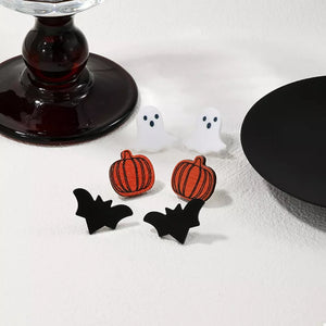earrings in white featuring Halloween-themed and stud fit
