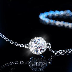 1 Carat 925 Sterling Silver Moissanite Bracelet in clear with moissanite stone