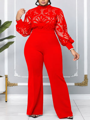 glam jumpsuit in royal blue with mock neck