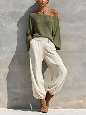Black two-piece set with full-length and pullover