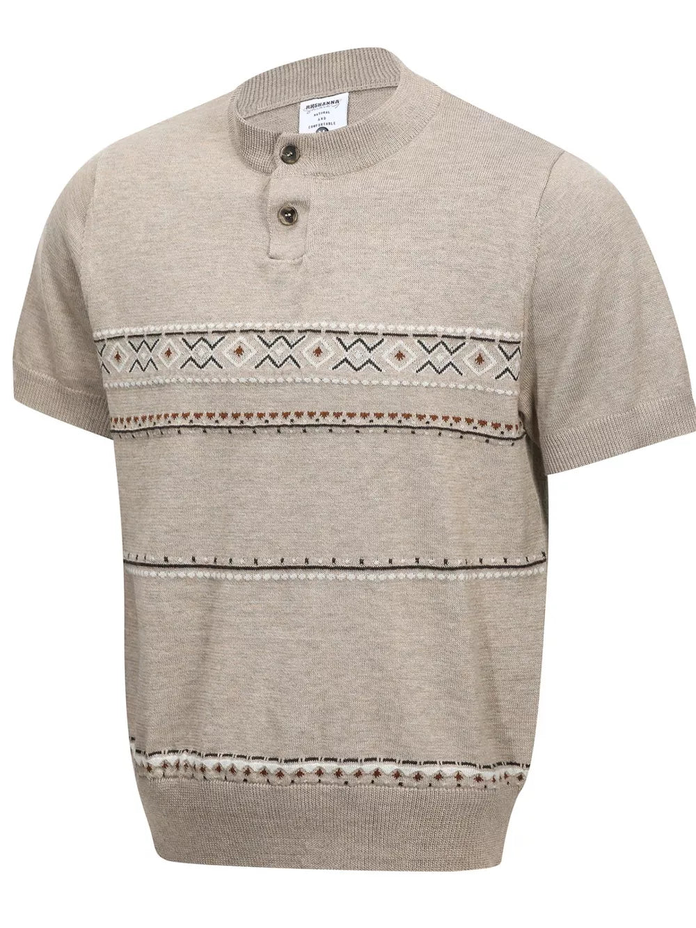 Men's Short Sleeve Henley Knit Top option 8
