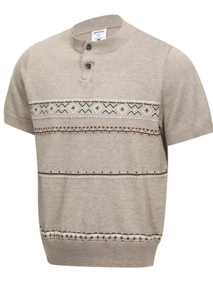 Men's Short Sleeve Henley Knit Top option 8