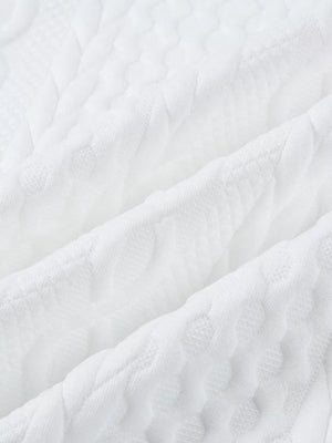 Textured Knit Crewneck Sweatshirt in White, view 12
